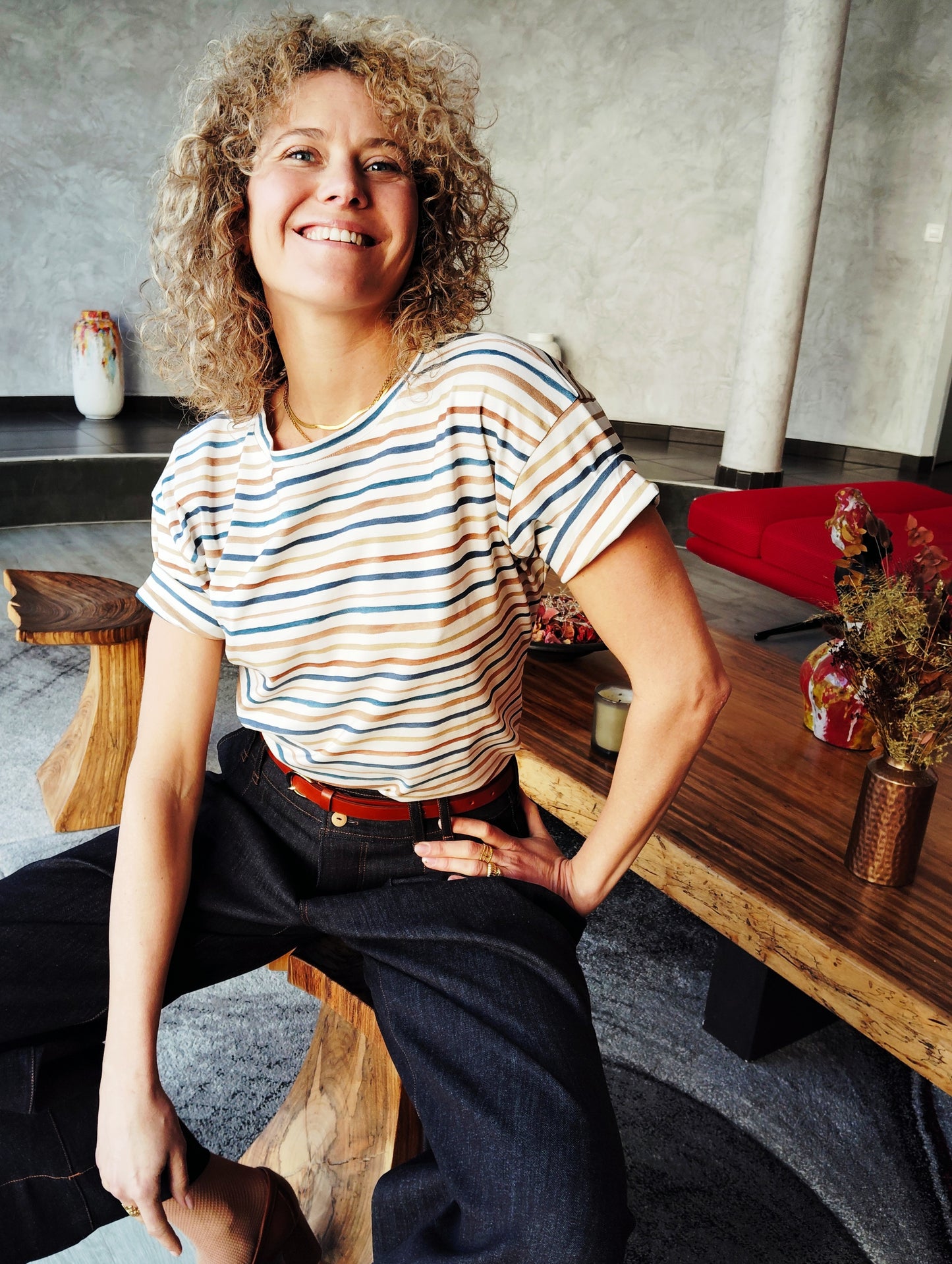 Tee-shirt Louisa BIO GOTS Rayures couleurs