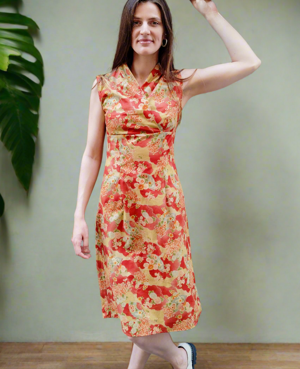 Robe Cloe Japon pivoine rouge