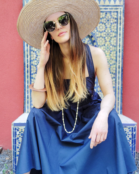 ROBE CHARLIE DOS NU bleu profond DERNIÈRE CHANCE