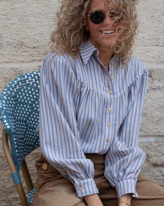 DERNIERE CHANCE - Chemise Amina RAYURES organic - PRIX ROND