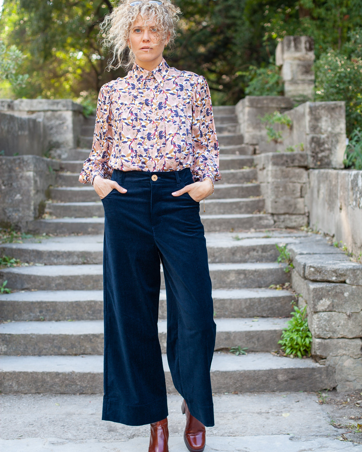 Pantalon Marinette BIO Velours Marine - PETIT DEFAUT -30%