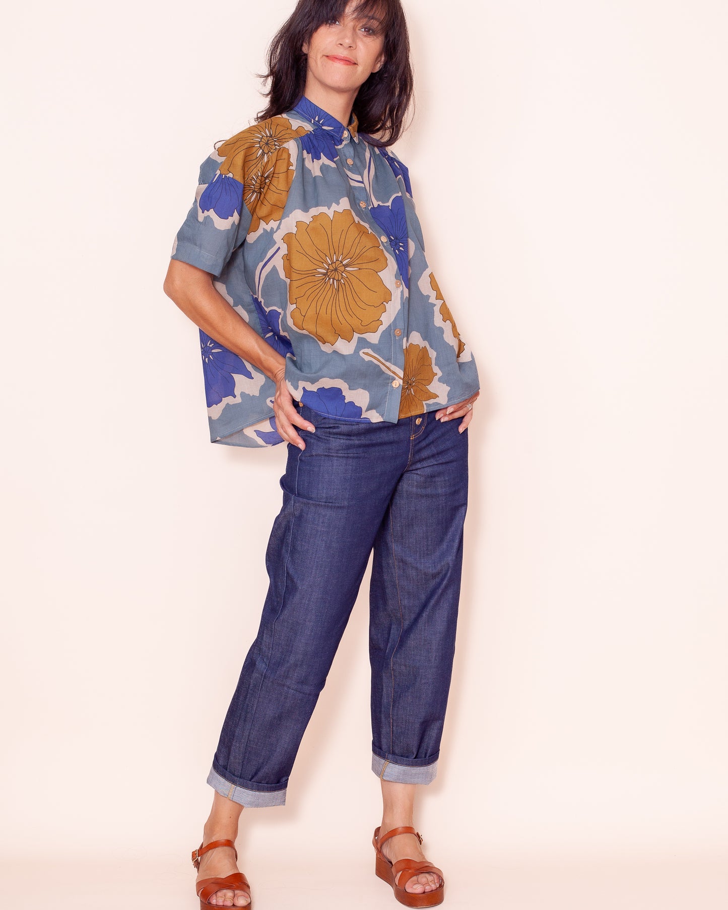 CHEMISIER MAGUELONE retro blue