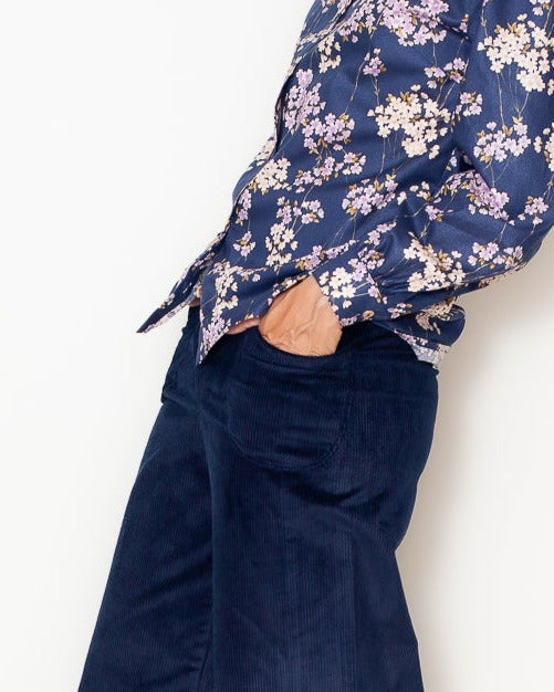 Pantalon Karine Velours Marine Bio