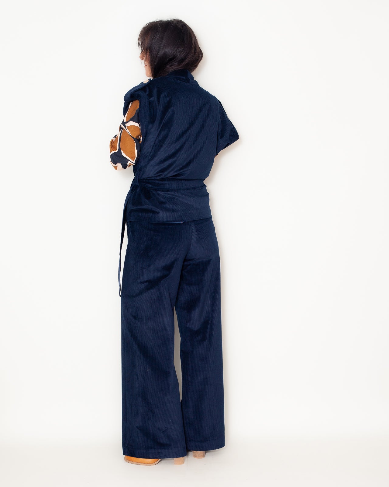Veste Kimono 25 Velours Marine Bio