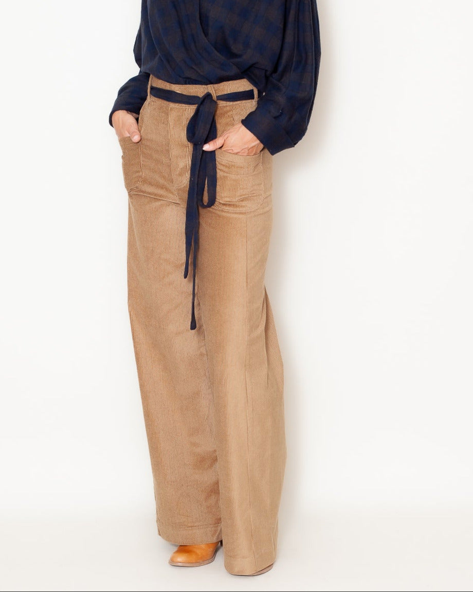 Pantalon Karine Velours Camel Bio