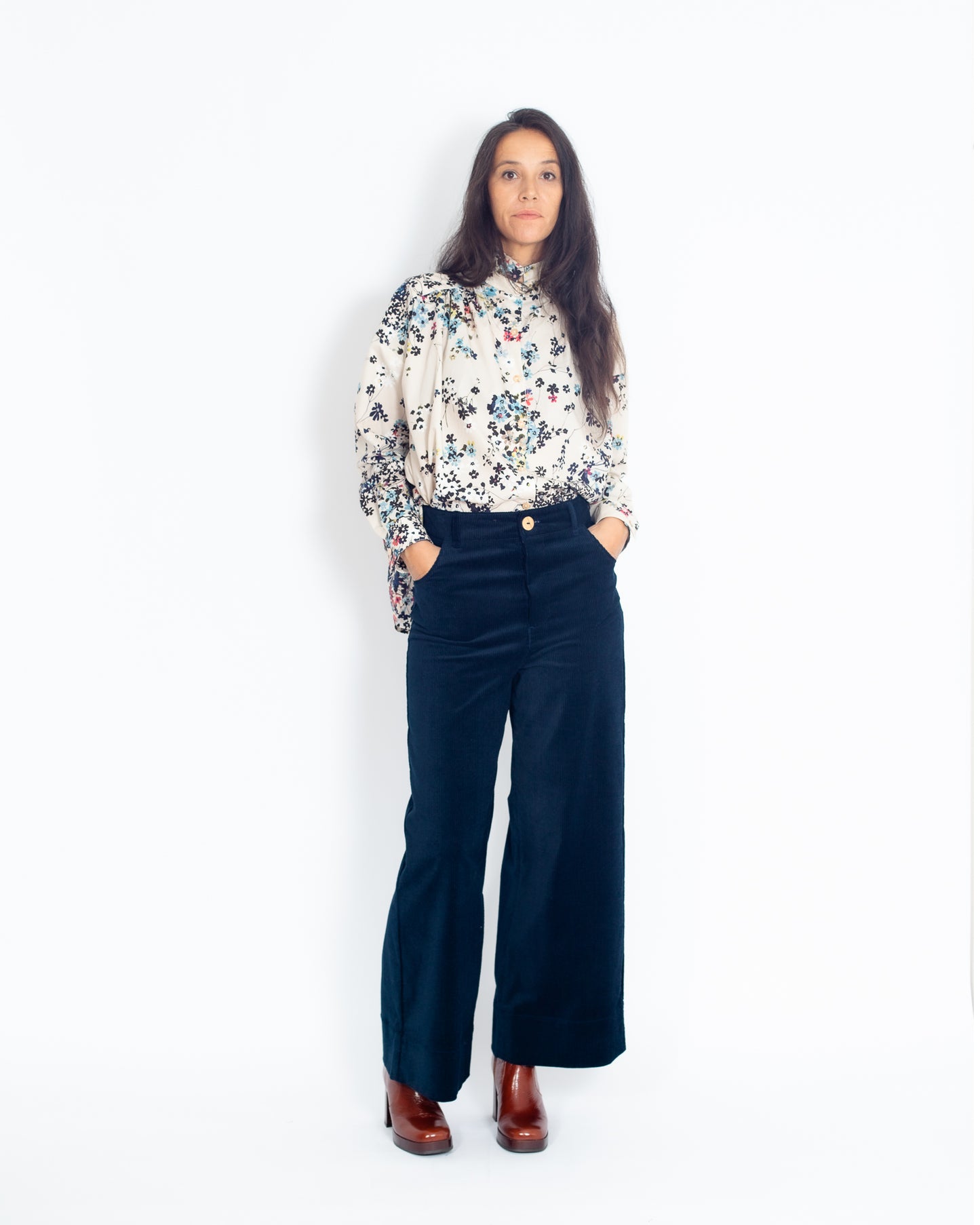 Pantalon Marinette BIO Velours Marine - PETIT DEFAUT -30%