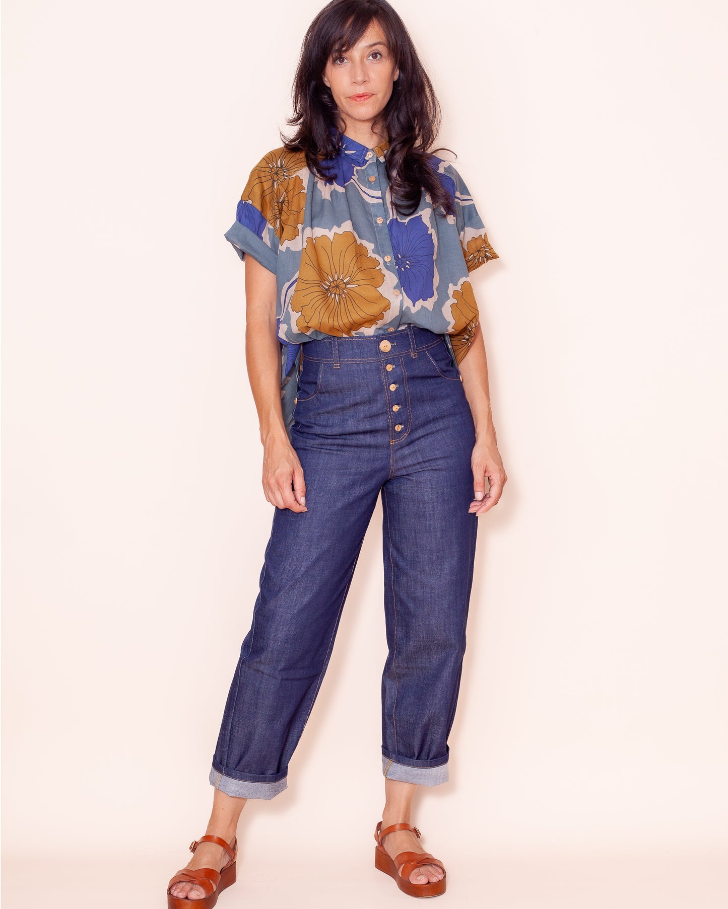 CHEMISIER MAGUELONE retro blue