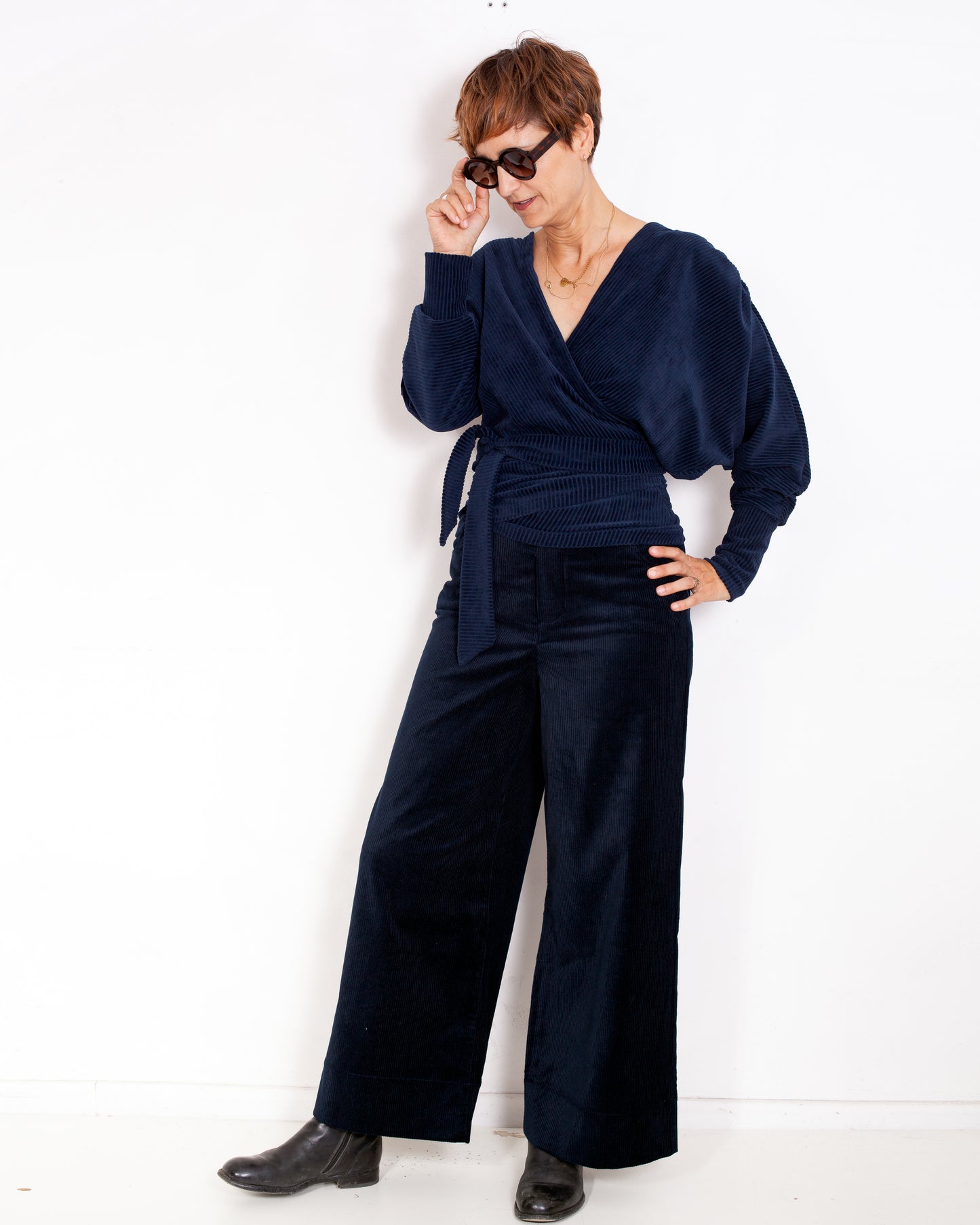 Pantalon Marinette BIO Velours Marine - PETIT DEFAUT -30%