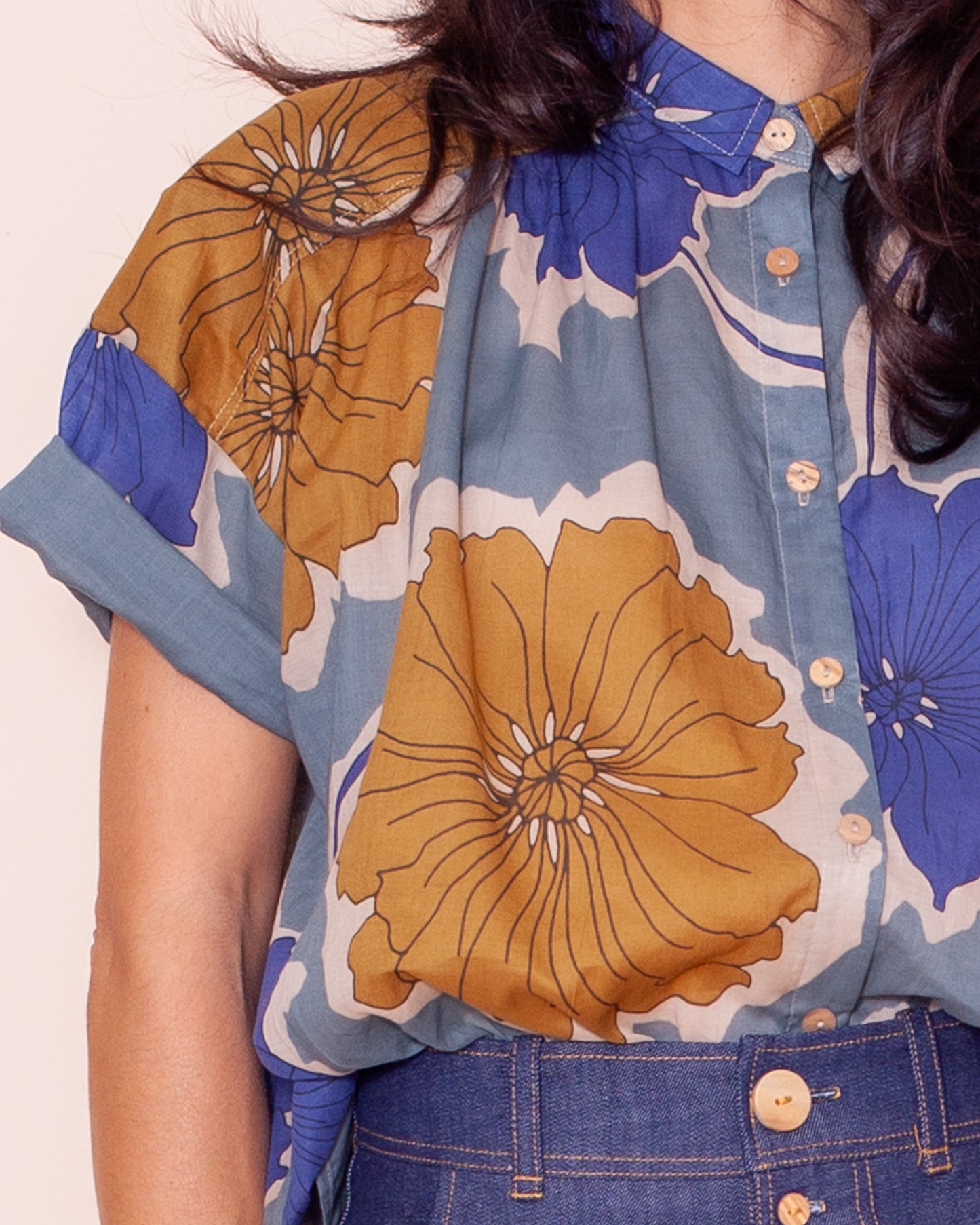 CHEMISIER MAGUELONE retro blue