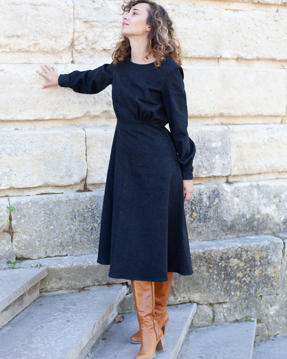 Robe Désirée Denim Noir Coton