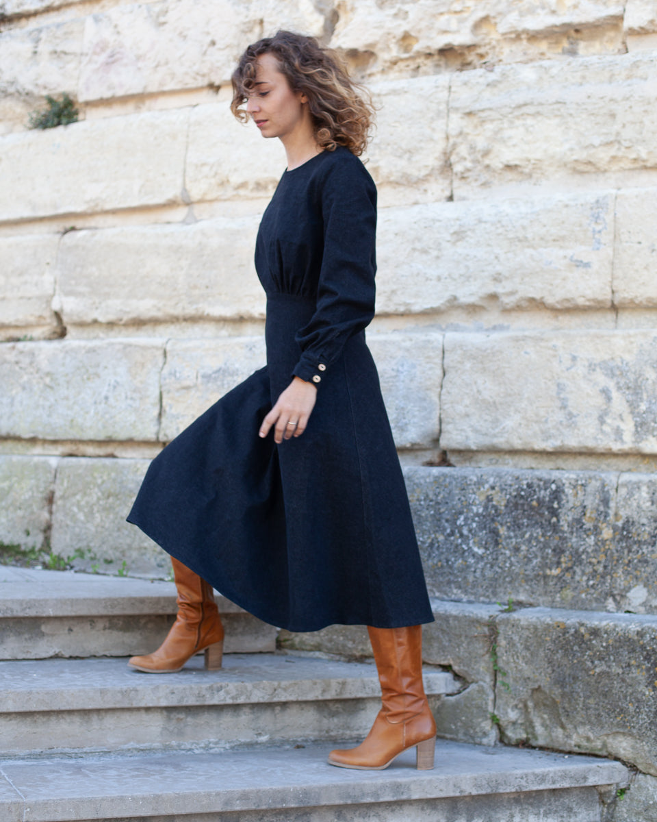 Robe Désirée Denim Noir Coton