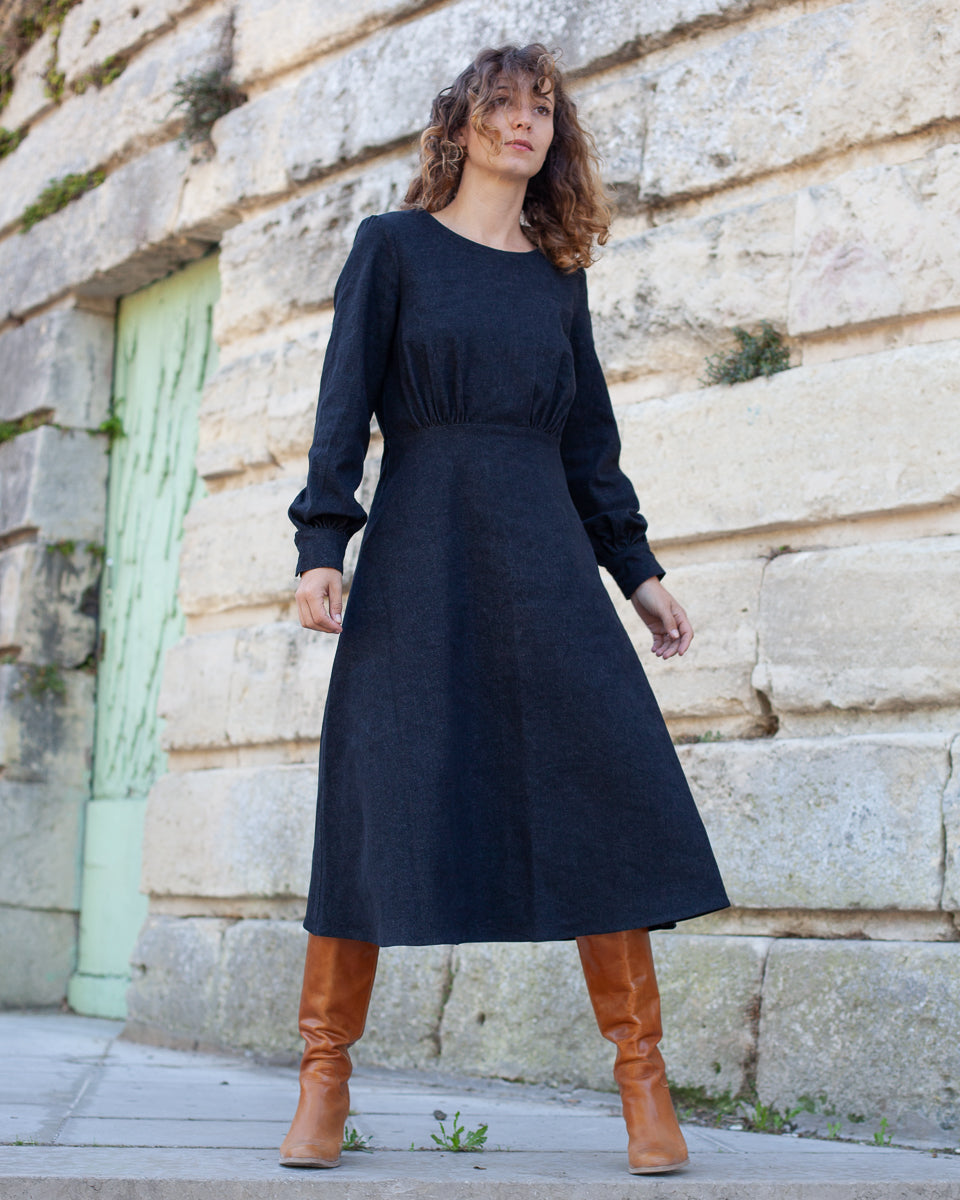 Robe Désirée Denim Noir Coton