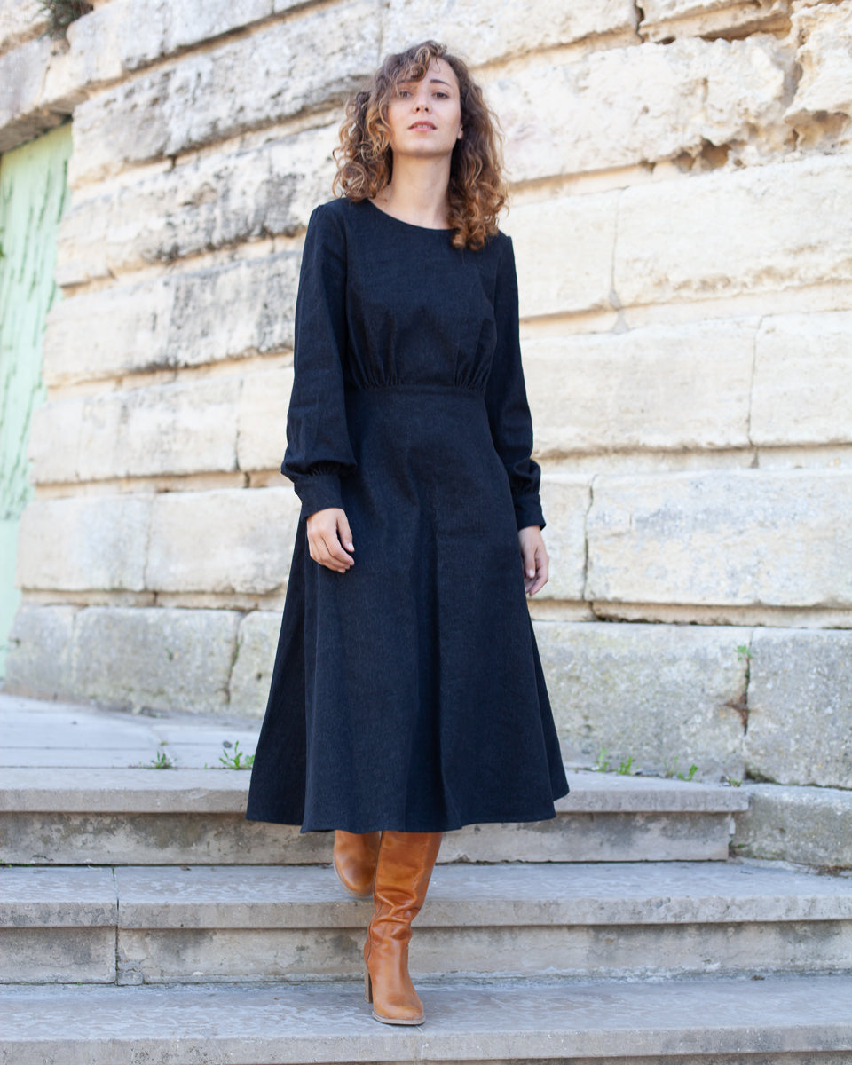 Robe Désirée Denim Noir Coton