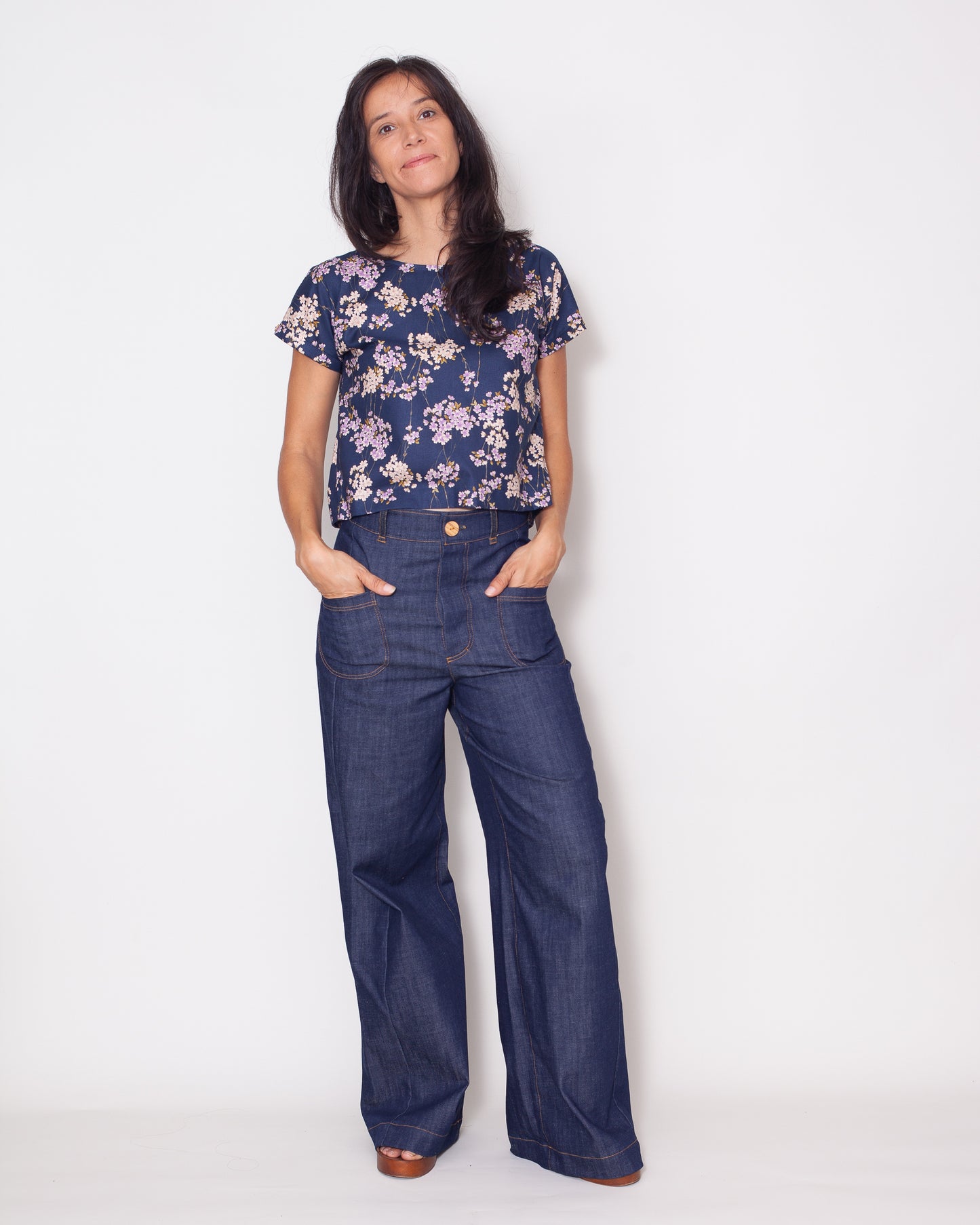 Top Leonie japonais Cerisier Bleu