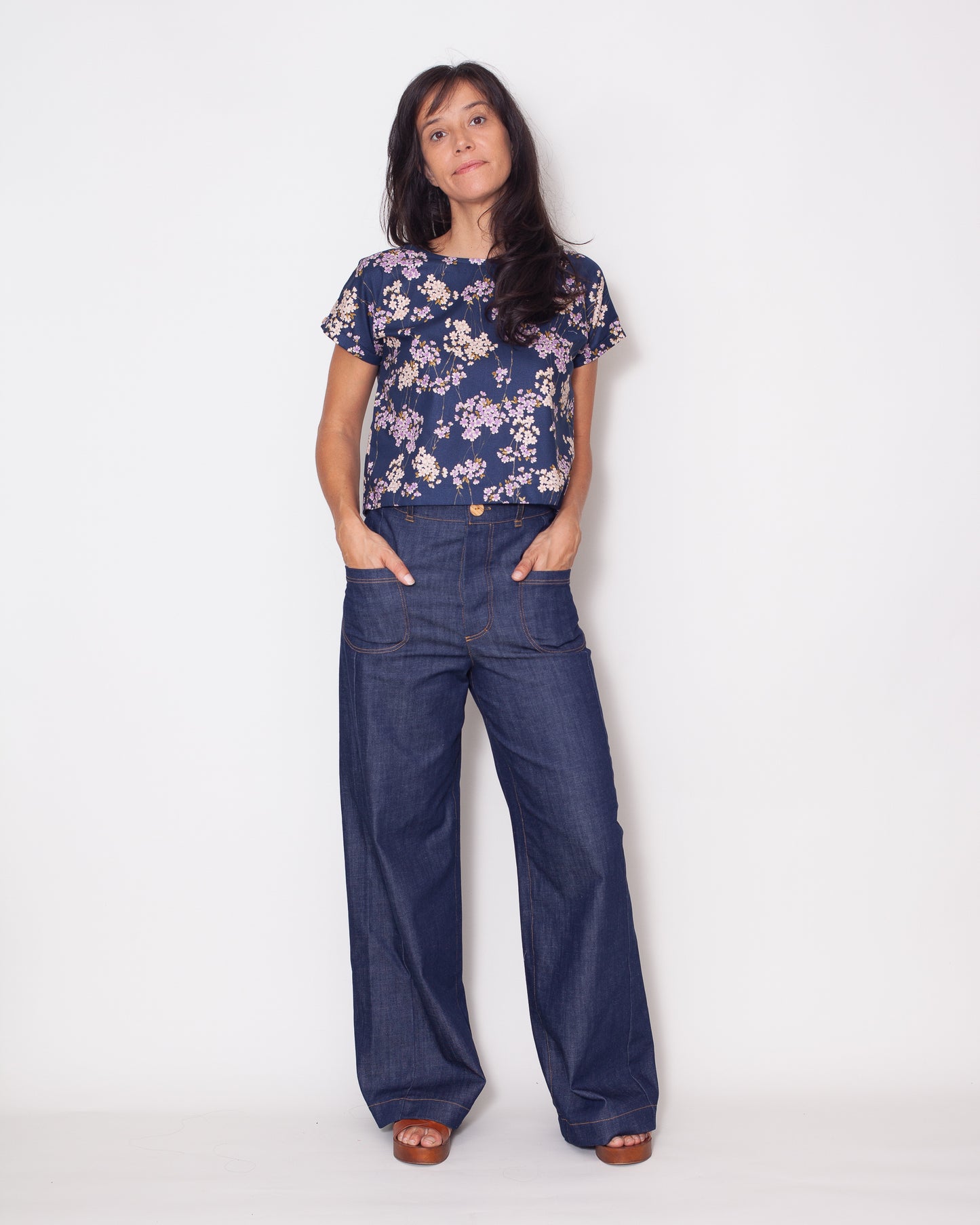 Top Leonie japonais Cerisier Bleu