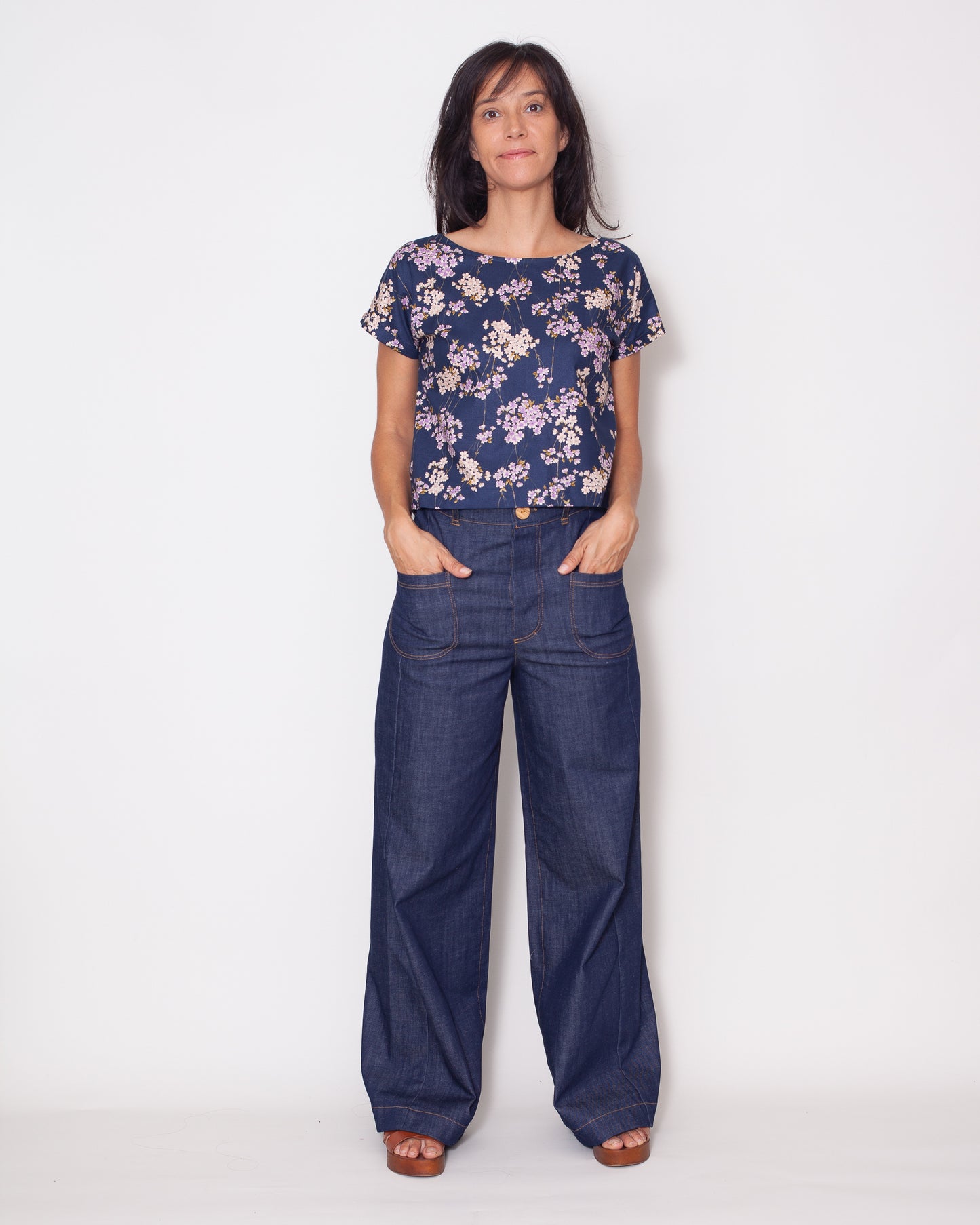 Top Leonie japonais Cerisier Bleu