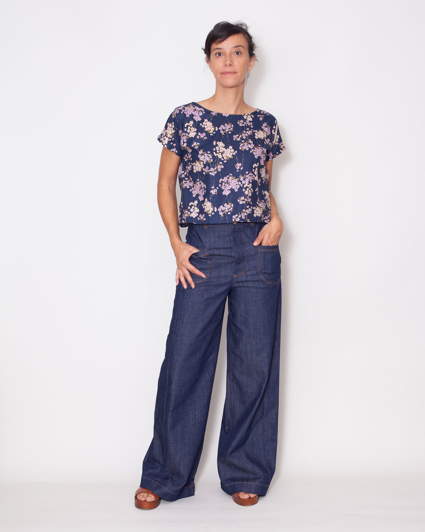 Top Leonie japonais Cerisier Bleu