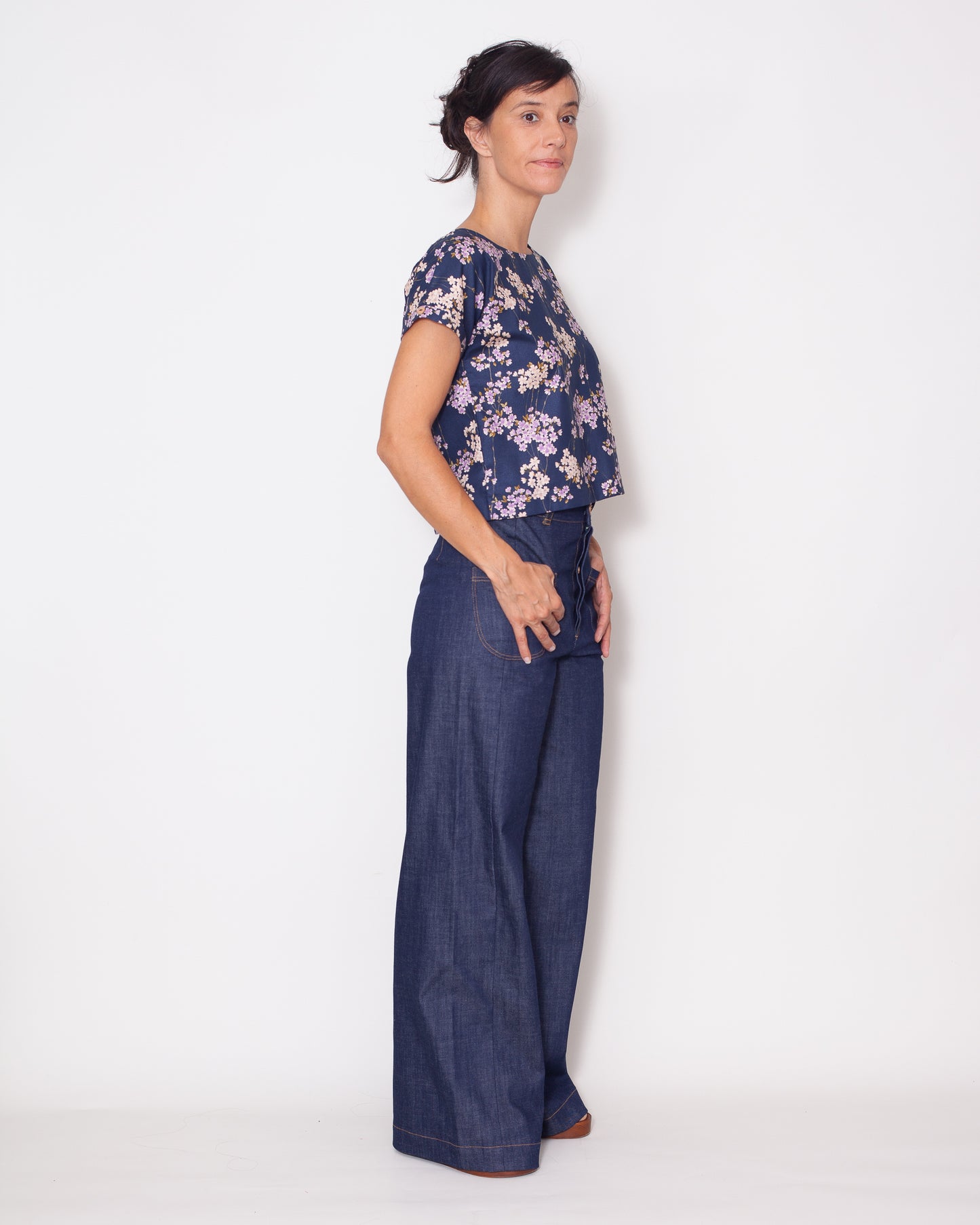 Top Leonie japonais Cerisier Bleu