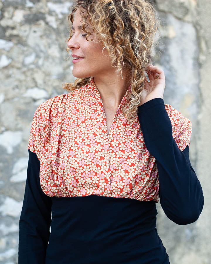 TOP KIMONO "fleurettes"