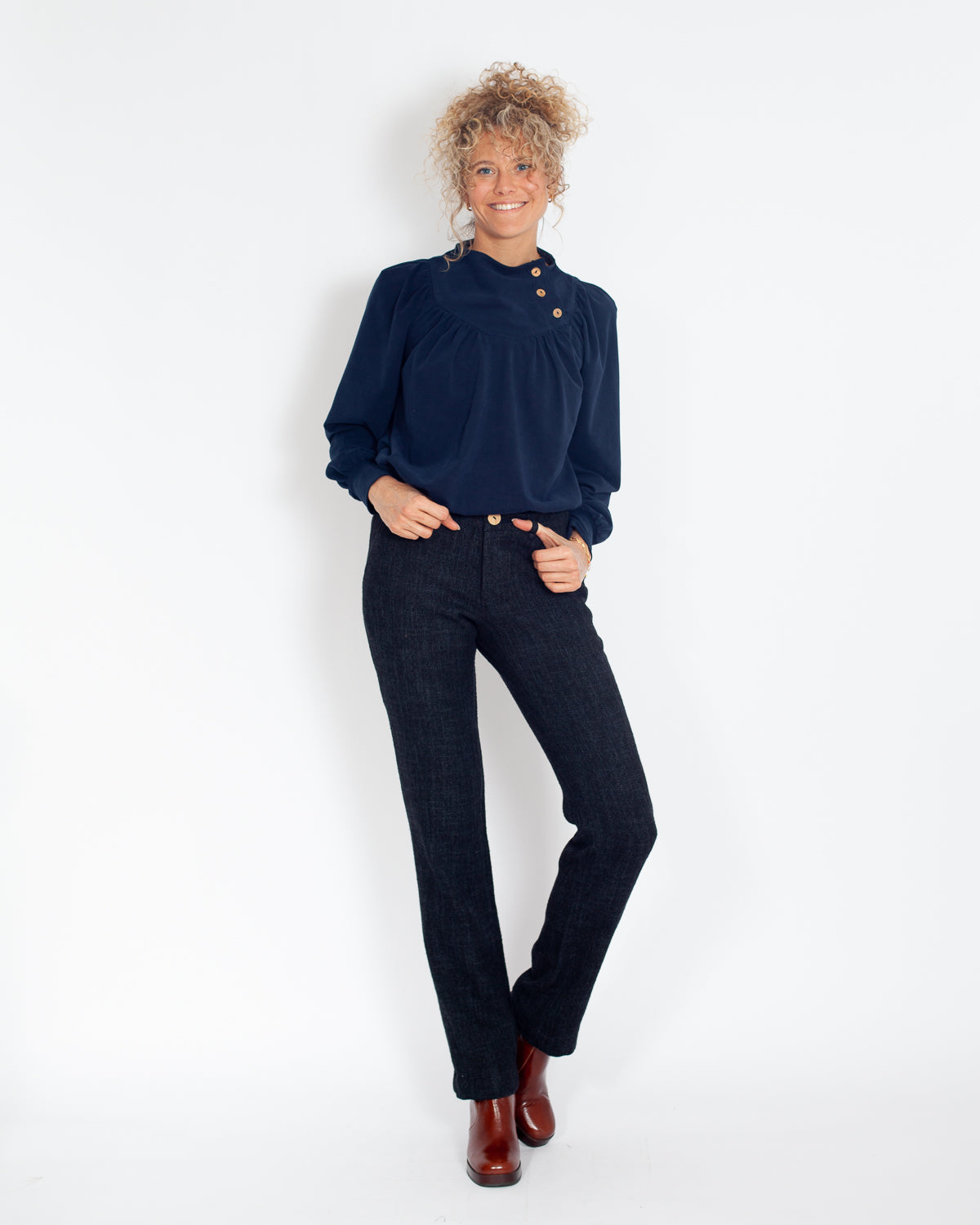 Blouse Olivia Marine - ICONIQUE