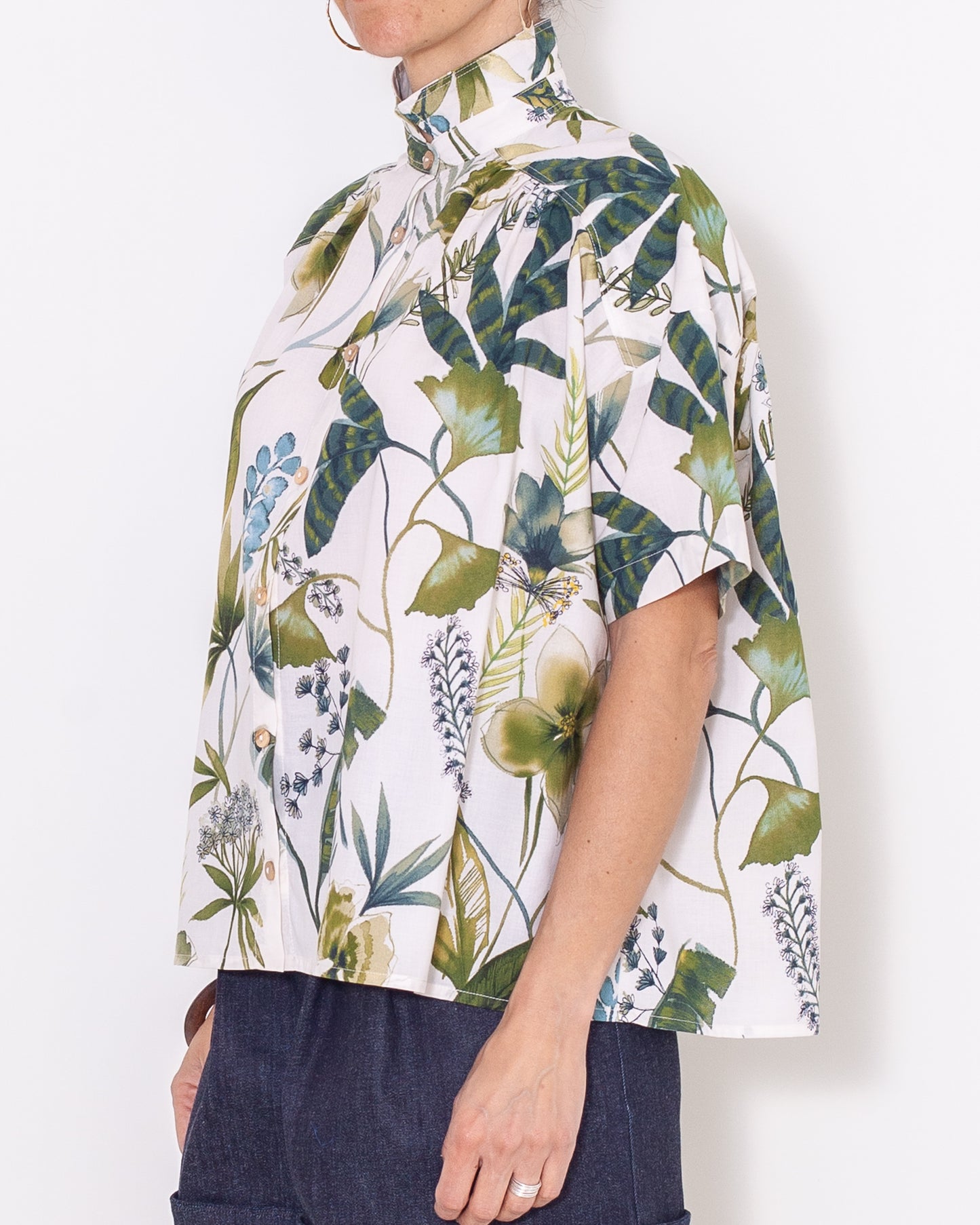 CHEMISIER MAGUELONE voile de coton feuillage