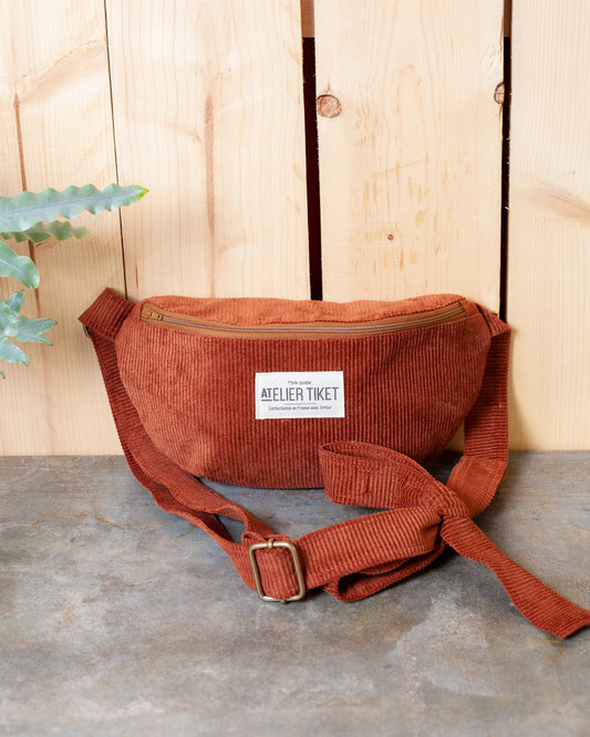 Sac Banane Velours Safran