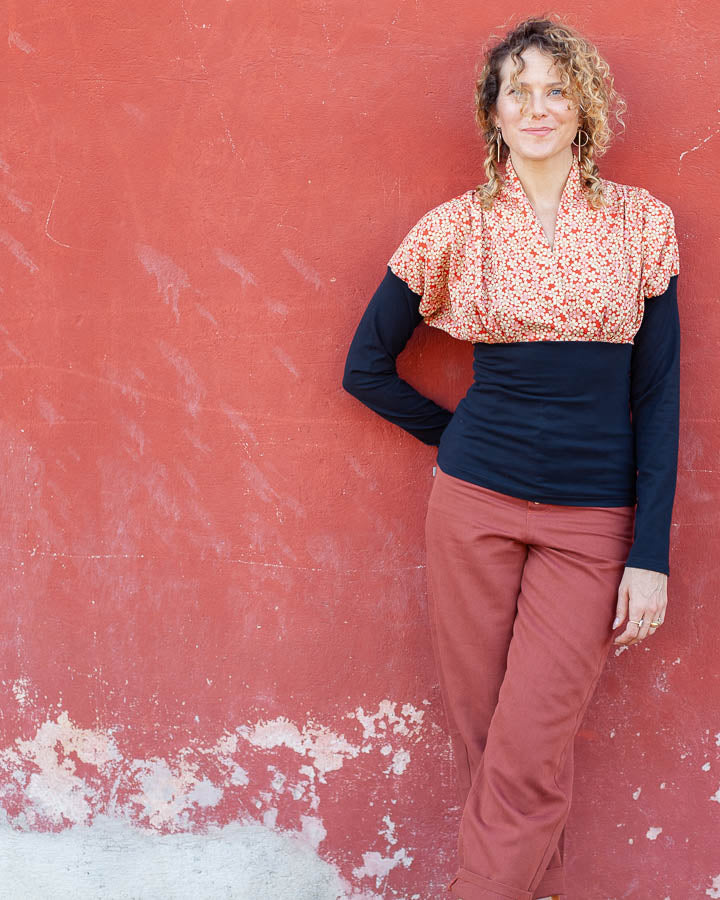 TOP KIMONO "fleurettes"