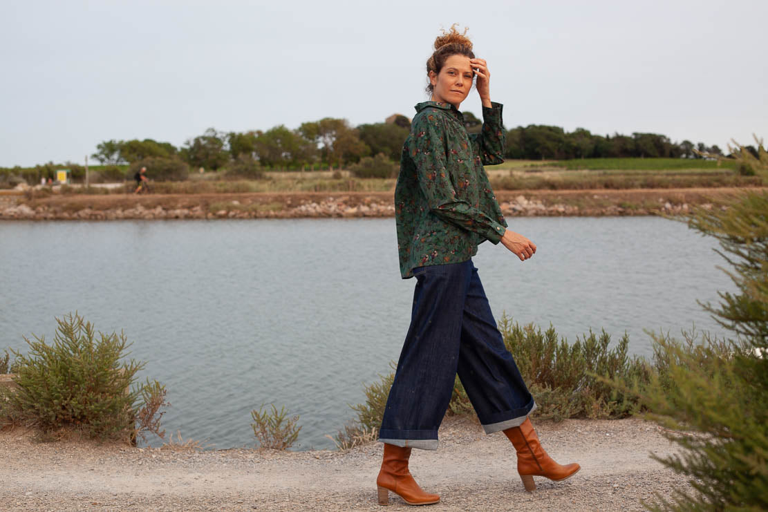 BIENTOT DE RETOUR - Chemise Marta Bio oiseaux Ginko