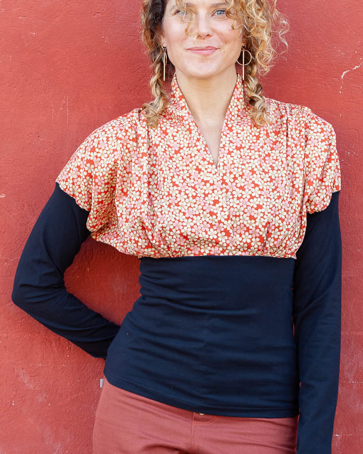 TOP KIMONO "fleurettes"