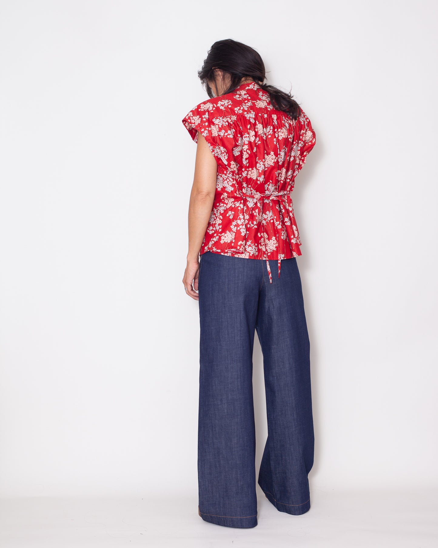 Chemise Claudine Japon Cerisier rouge