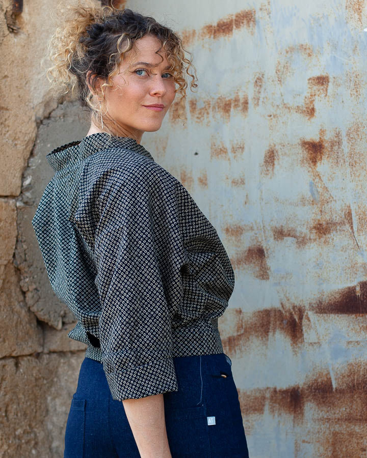 Chemisier Marina grain de riz marine