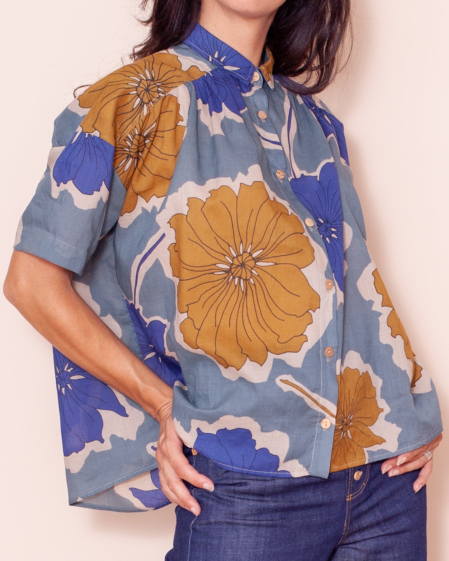 CHEMISIER MAGUELONE retro blue