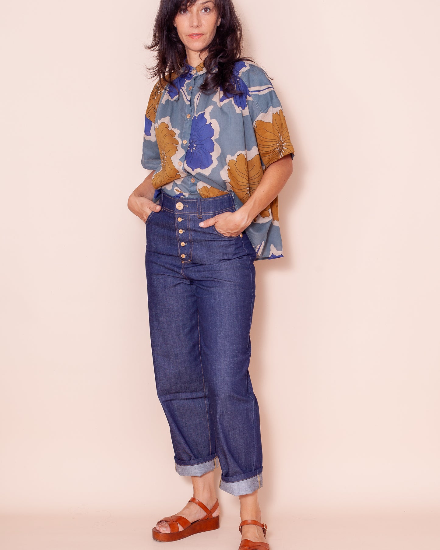 CHEMISIER MAGUELONE retro blue