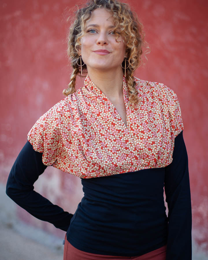 TOP KIMONO "fleurettes"