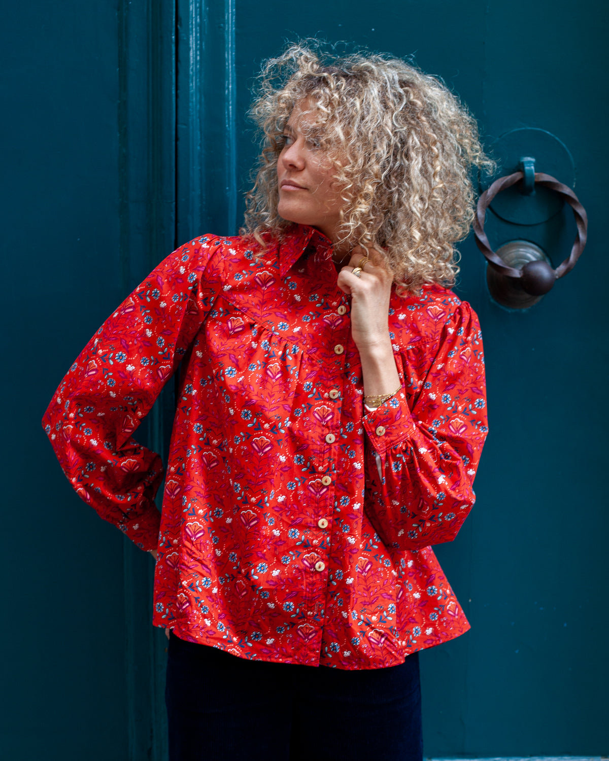 Chemise Amina rayures "Botanic" - DERNIERES CHANCES