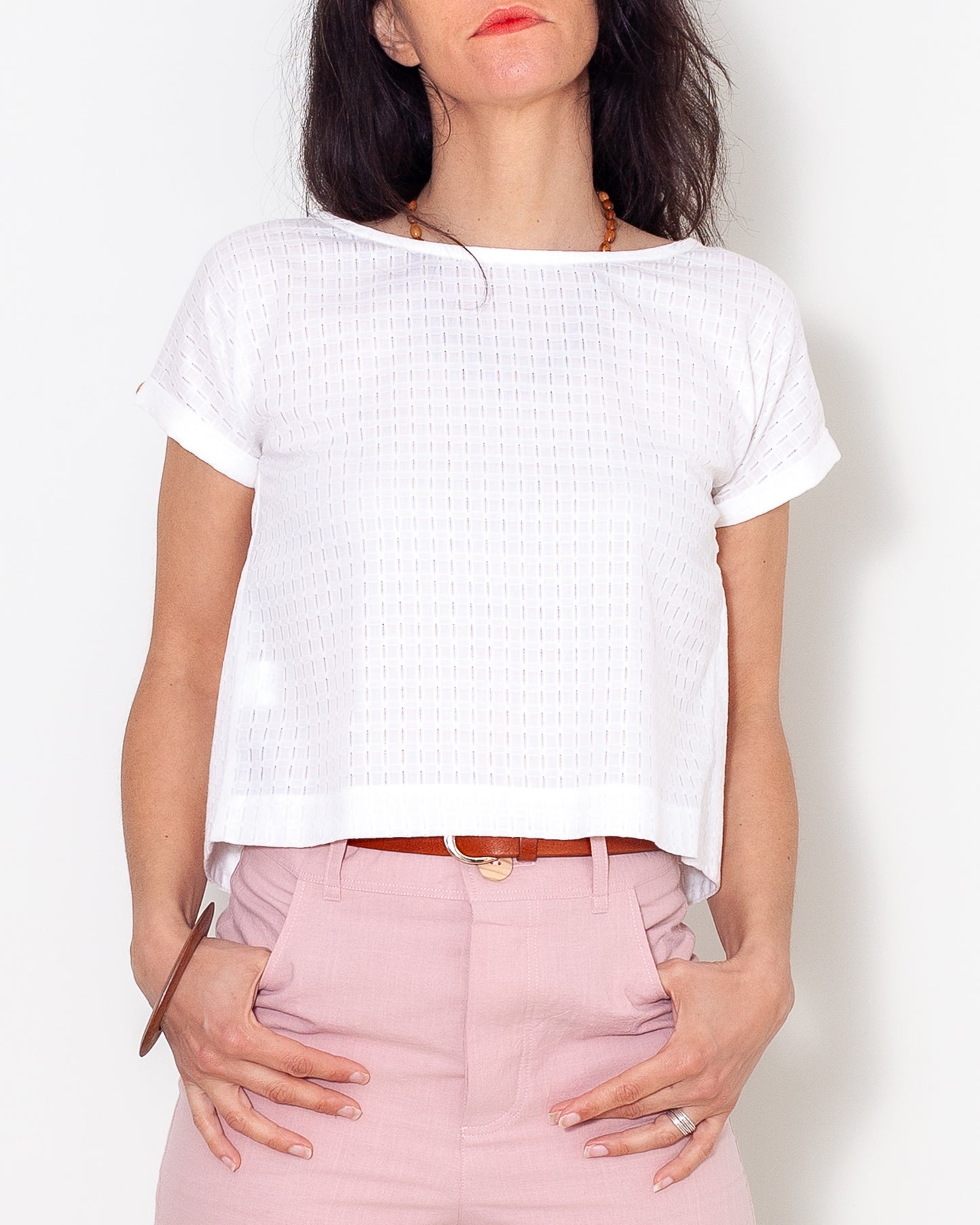 Top Leonie UP blanc graphique