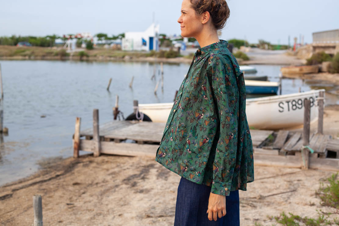 BIENTOT DE RETOUR - Chemise Marta Bio oiseaux Ginko