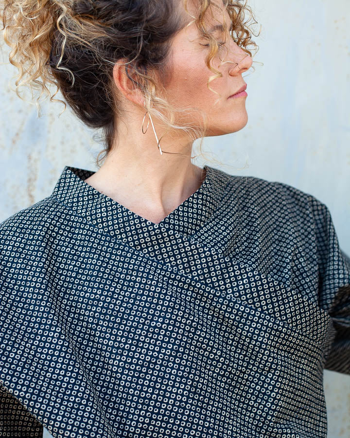 Chemisier Marina grain de riz marine