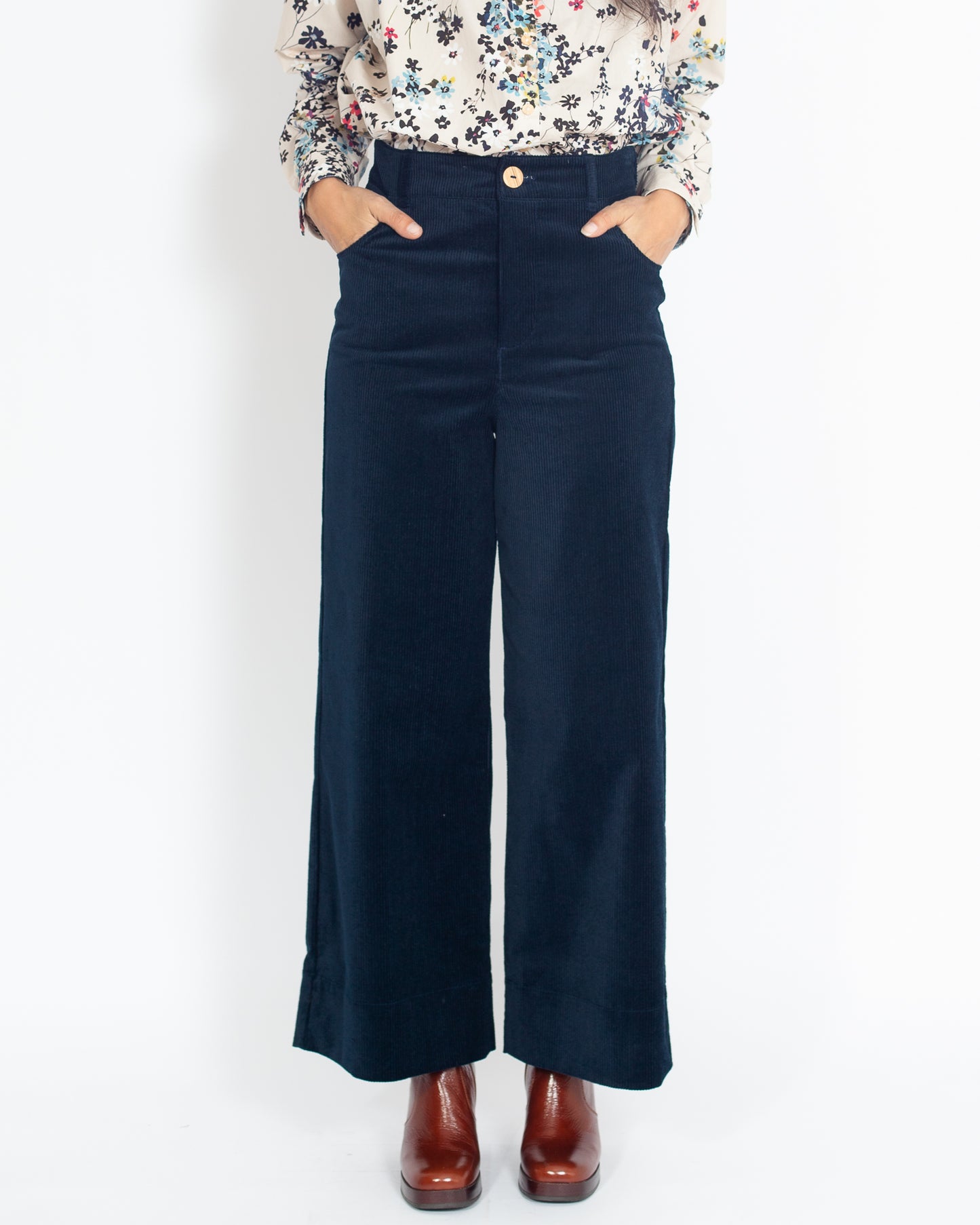 Pantalon Marinette BIO Velours Marine - PETIT DEFAUT -30%