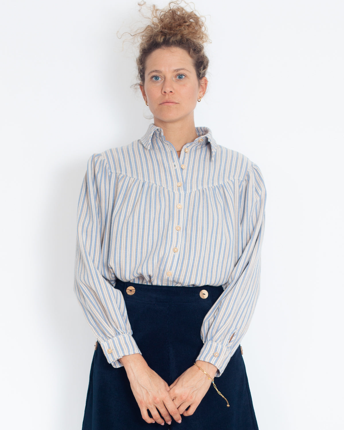 DERNIERE CHANCE - Chemise Amina RAYURES organic - PRIX ROND