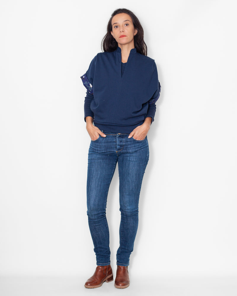 Sweat Jane molleton bio bleu prunier