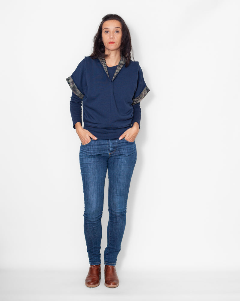 Sweat Jane molleton bio bleu riz