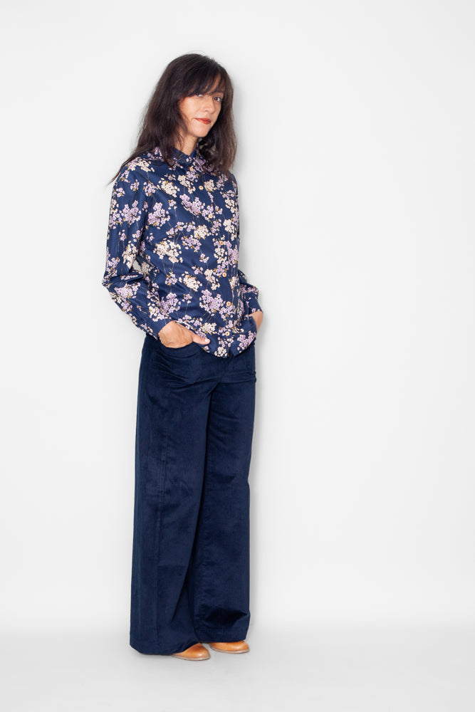 Chemisier Alexine Cerisier Bleu - ICONIQUE