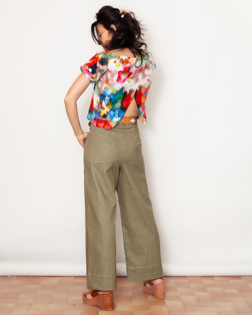 Pantalon Marinette ramie Olive