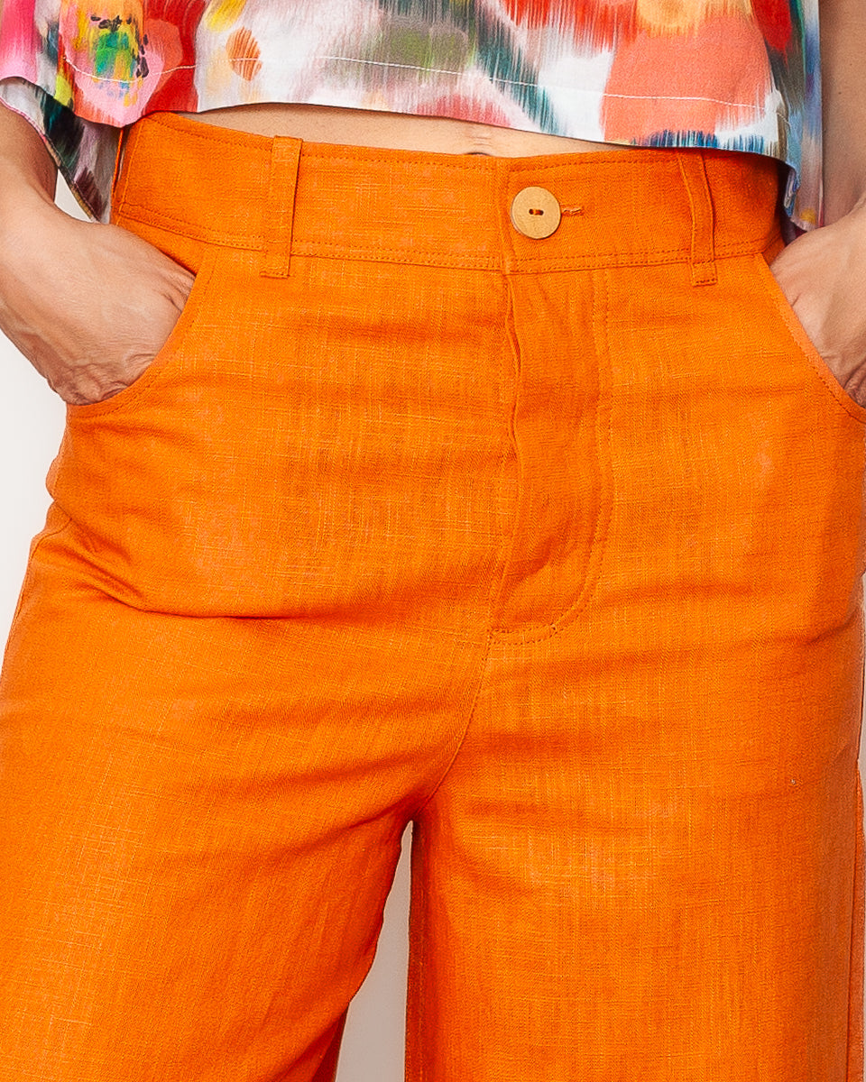 Pantalon Marinette ramie Sun Orange