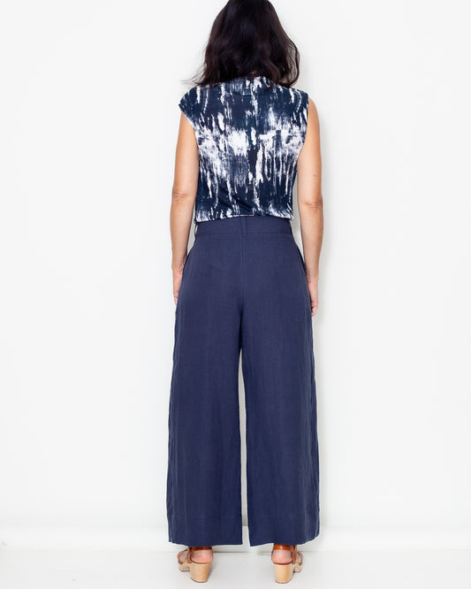 Pantalon Lou Lin lavé marine