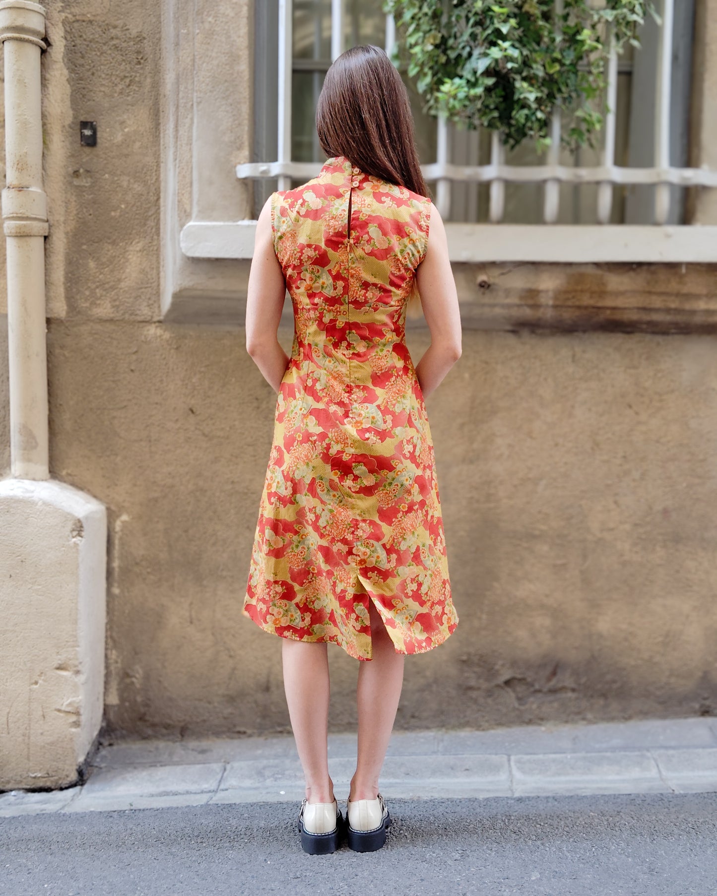 Robe Cloe Japon pivoine rouge