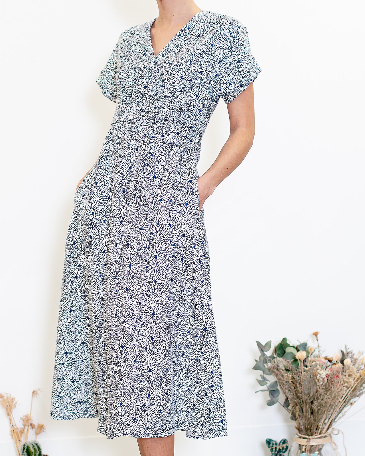 DERNIERE CHANCE- Robe Charlotte lin Pivoines