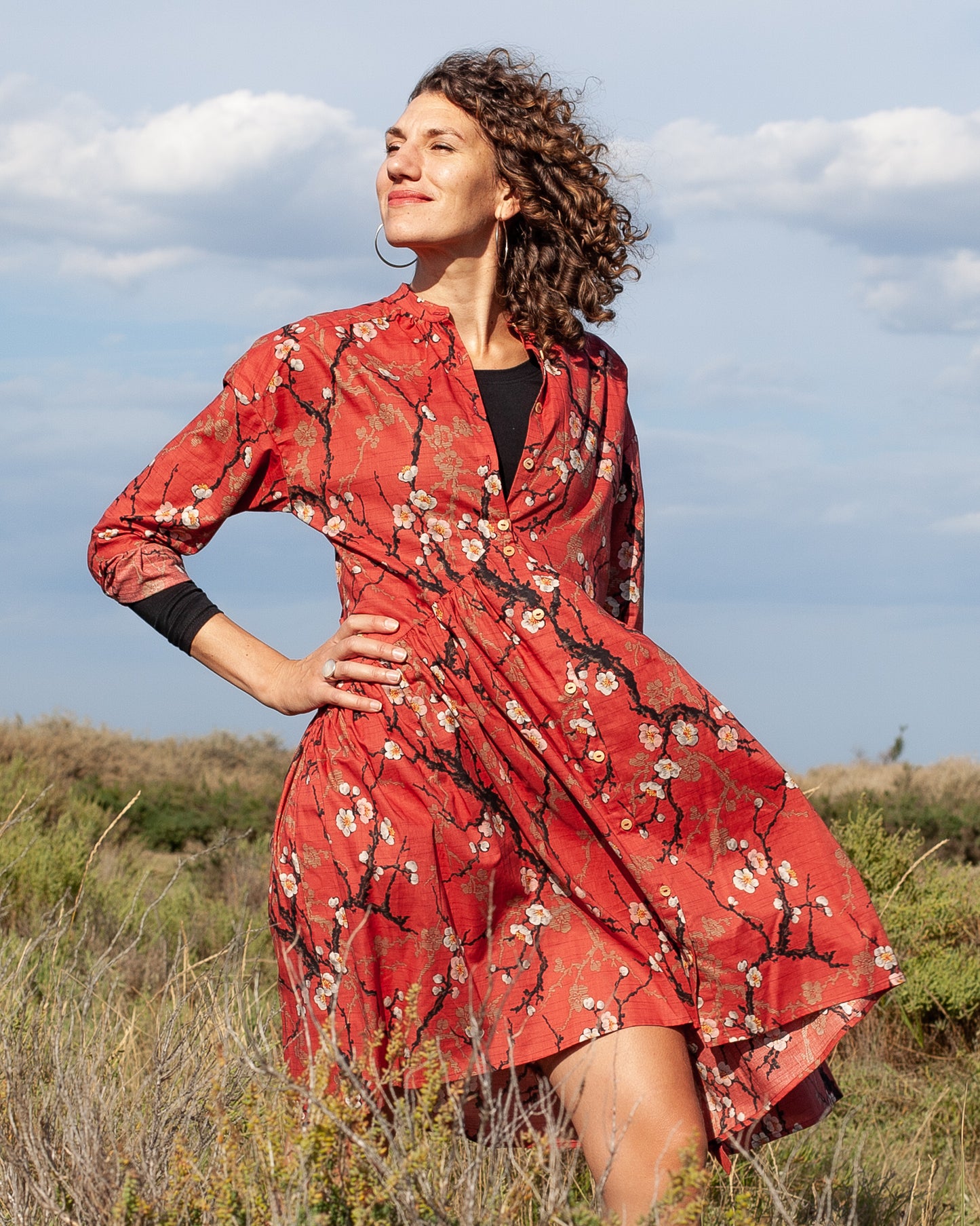 BIENTOT DE RETOUR- Robe Olga prunier corail