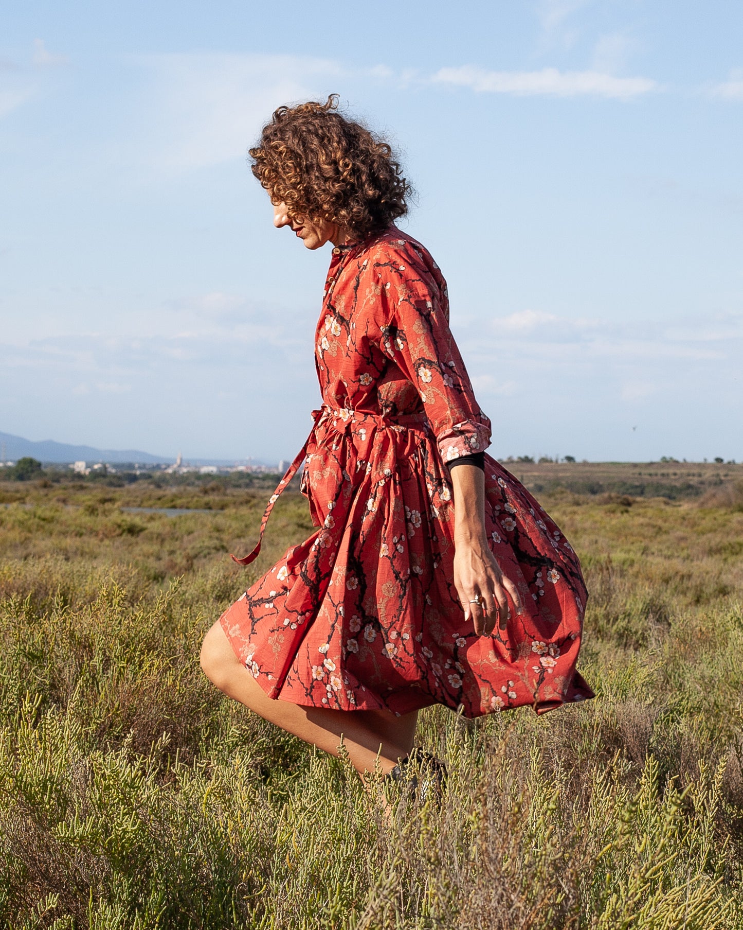 Robe Olga prunier corail